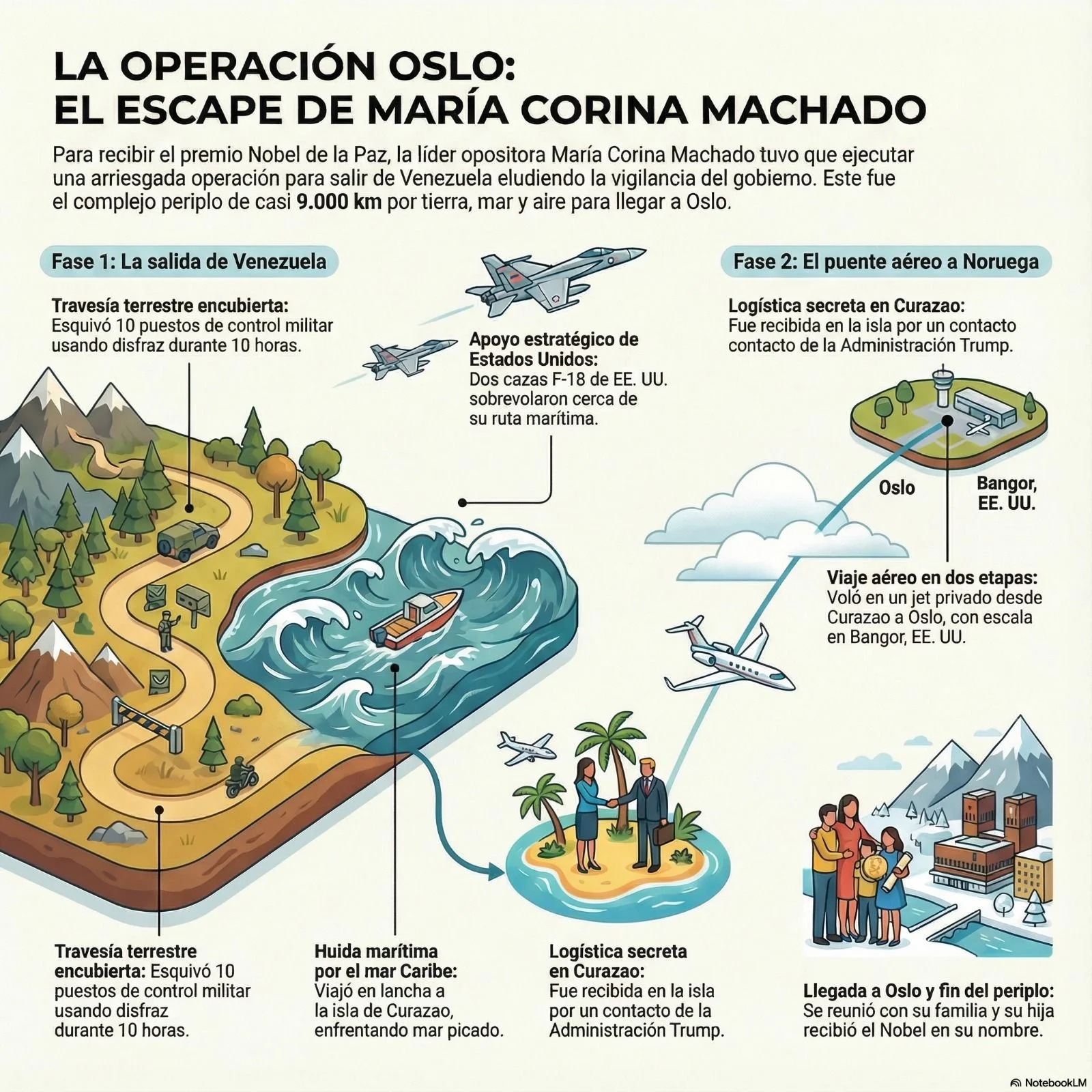 Infografía escape María Corina Machado