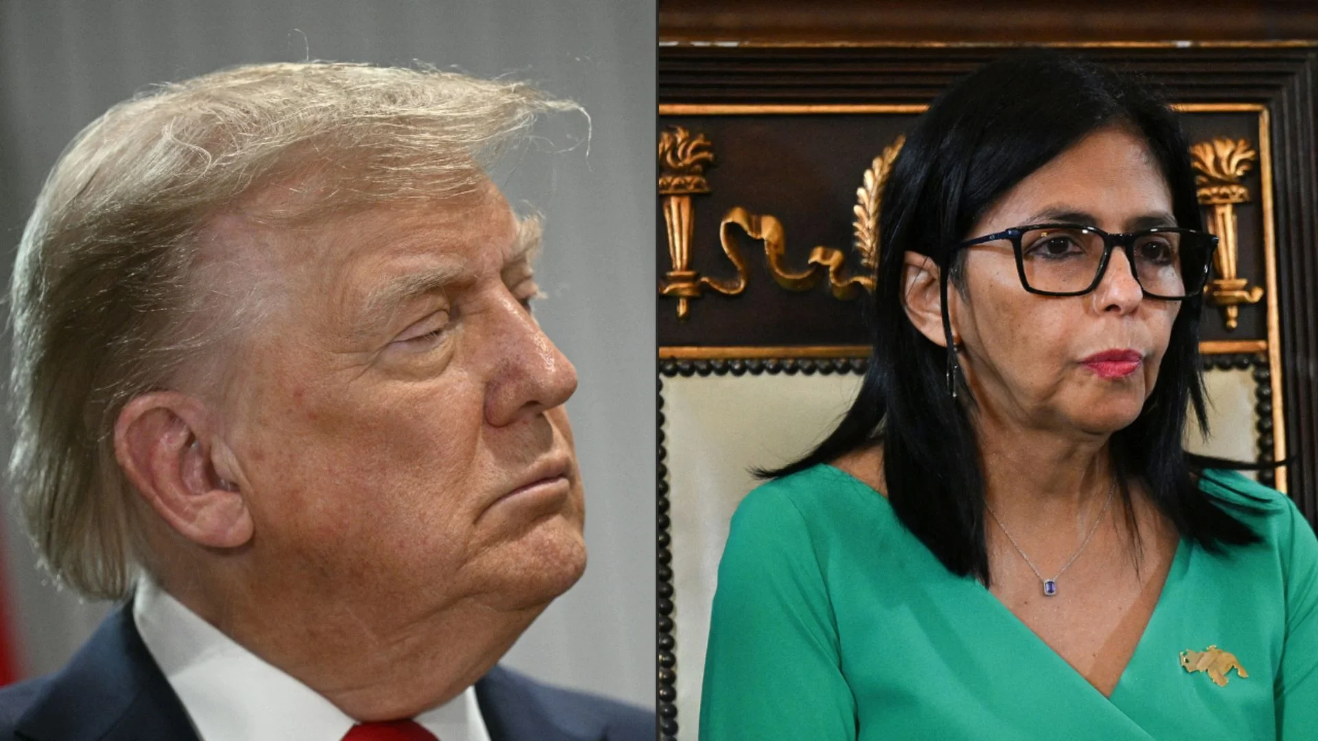Donald Trump y Delcy Rodríguez
