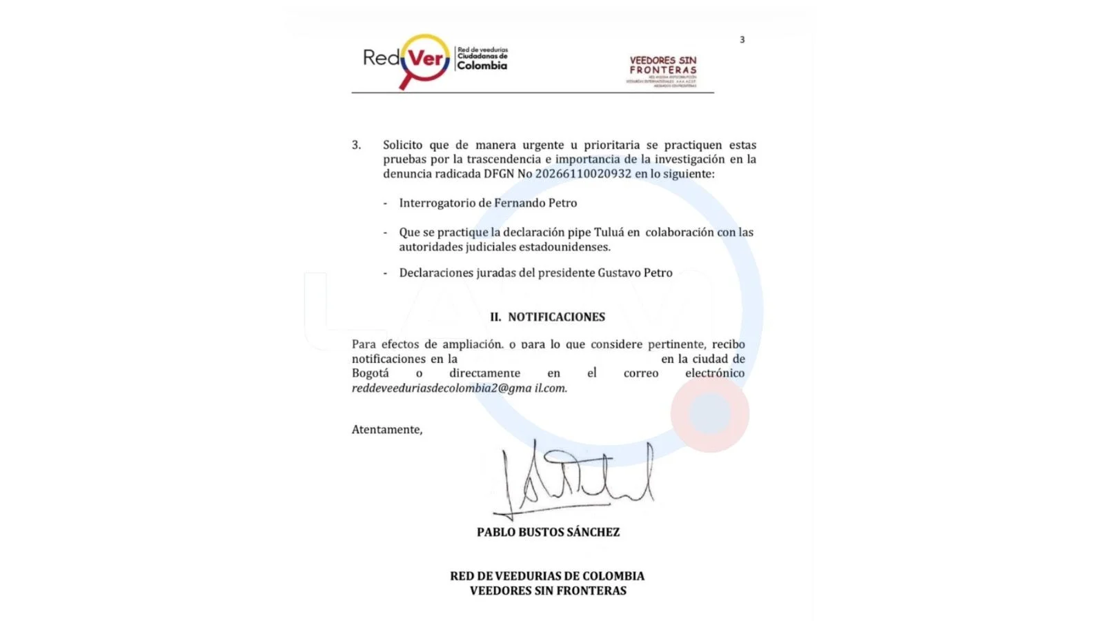 Derecho de petición ‘Pipe Tuluá’ y aportes a campaña Petro.