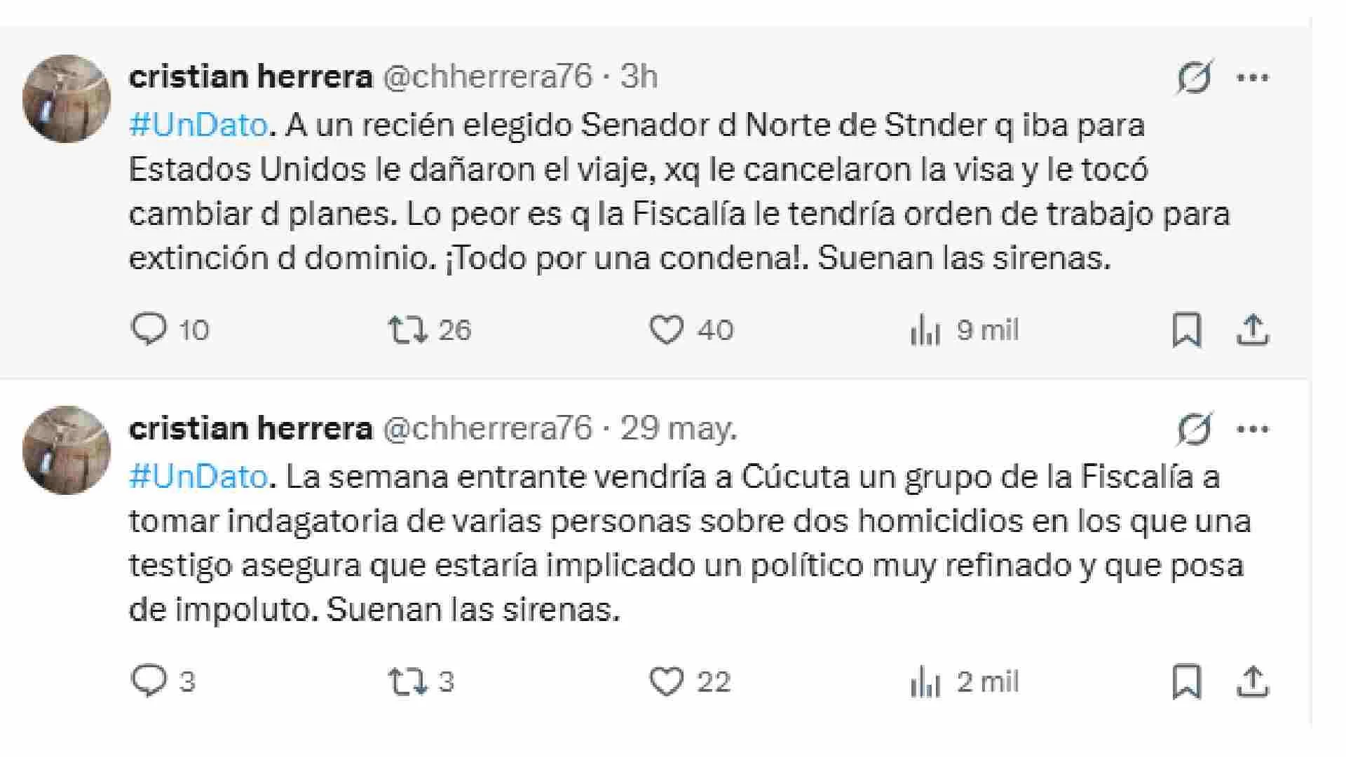 Los últimos mensajes de Cristian Herrera, periodista asesinado en Cúcuta.