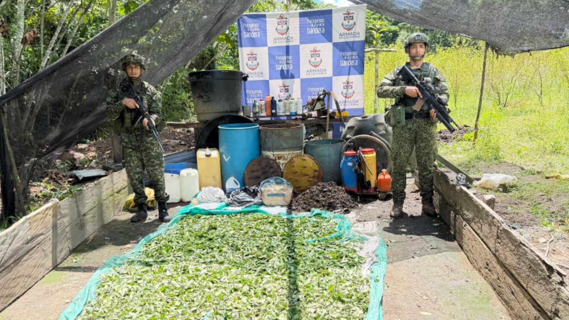 Laboratorio de droga de las disidencias de las Farc.