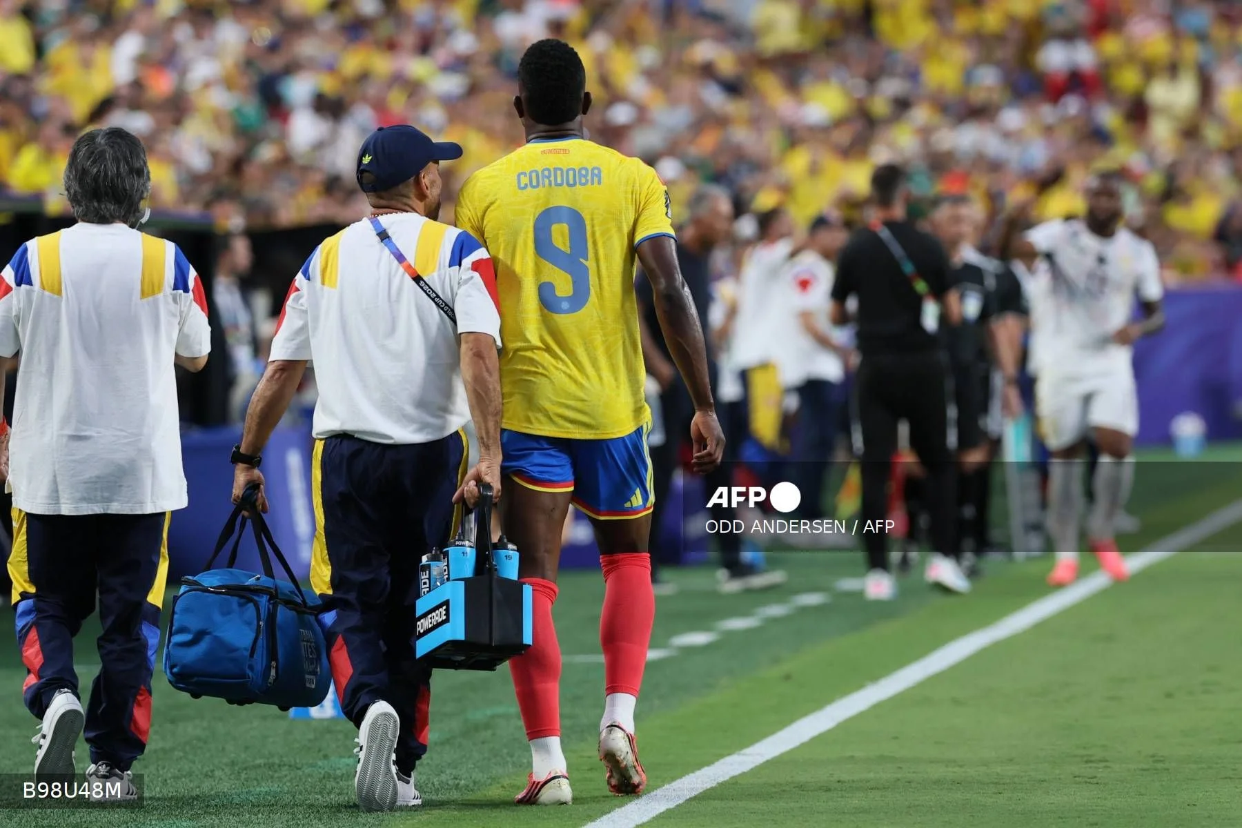 jhon cordoba vs ghana lesion reporte médico