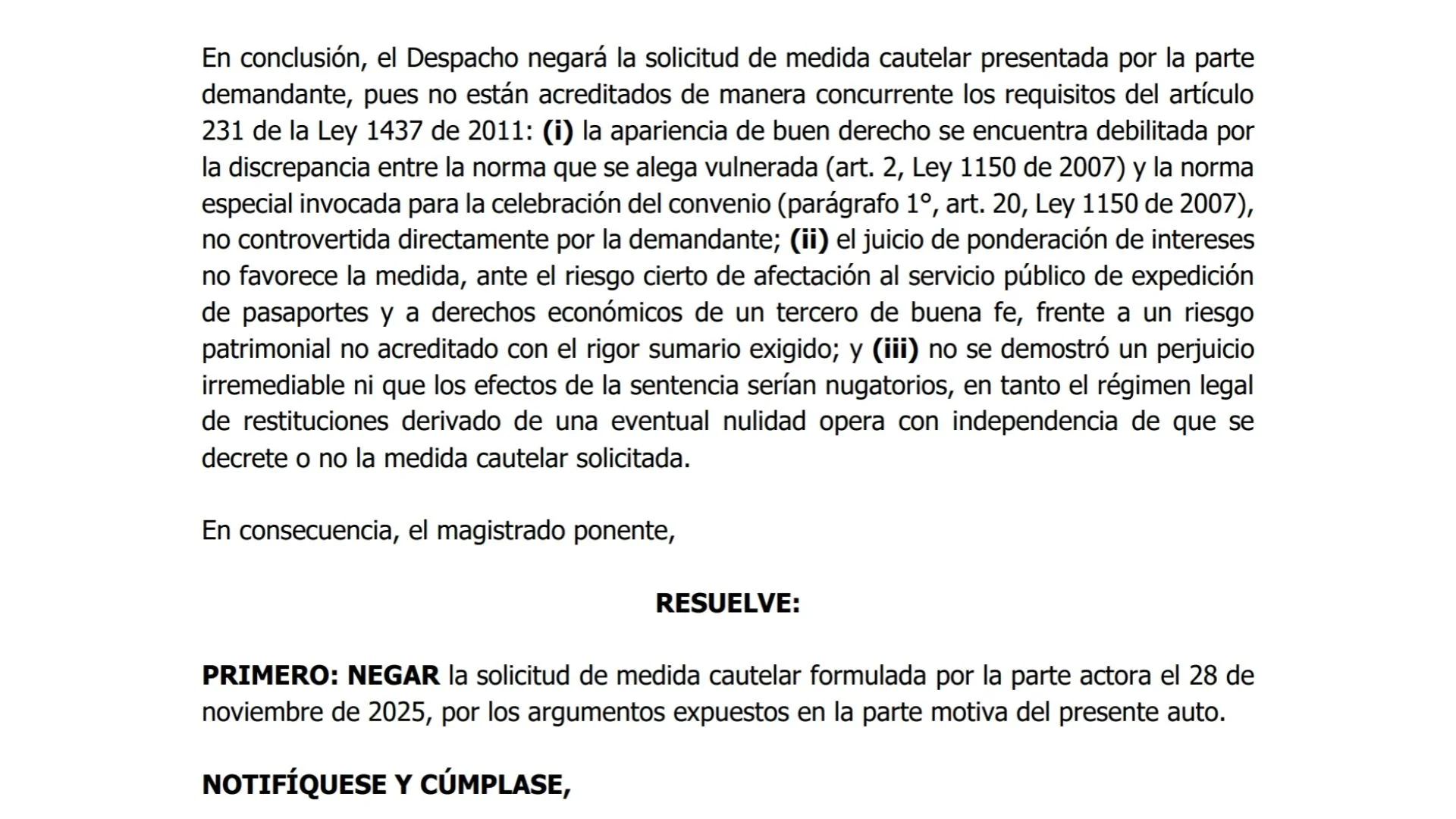 El Tribunal de Cundinamarca no suspendió el giro de $1,3 billones que Colombia se comprometió a pagarle a la Casa de la Moneda de Portugal para implementar el nuevo modelo de pasaportes con la Imprenta Nacional.